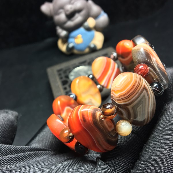 8佛教七宝天然玛瑙手链精品手串爱藏保真出品保