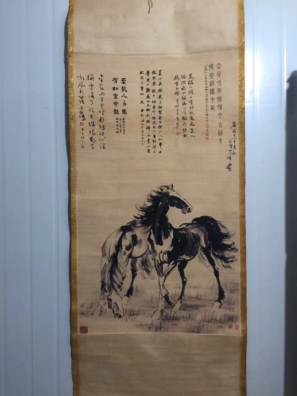 新品开拍,徐悲鸿《马》宣纸临摹卷轴画一副 画工精湛