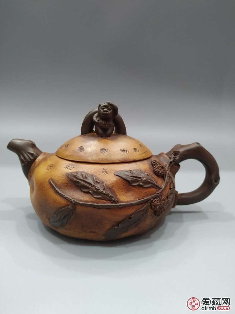 早期紫砂壶一把,底款供春.细节
