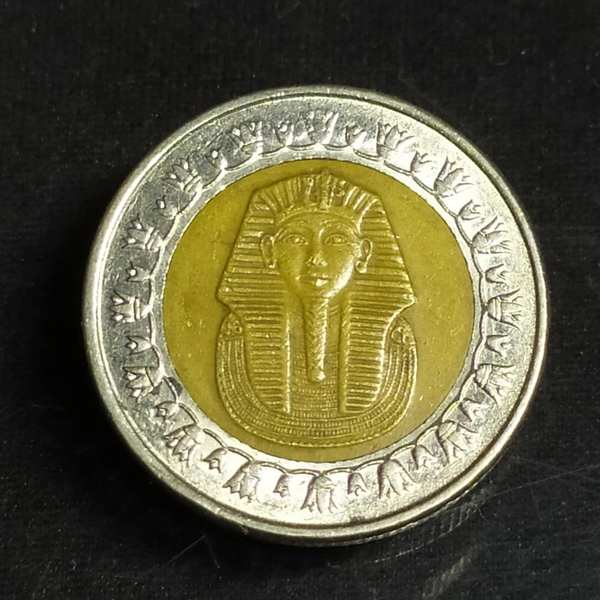 埃及高值双色双金属币法老像一枚保真假一赔十支持