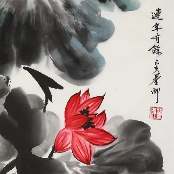 董卿写意花鸟作品连年有余三尺竖幅纯手真假_图片_价格_评级-书画篆刻