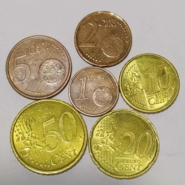 0元起拍欧洲意大利欧元硬币一套六枚保真假一赔