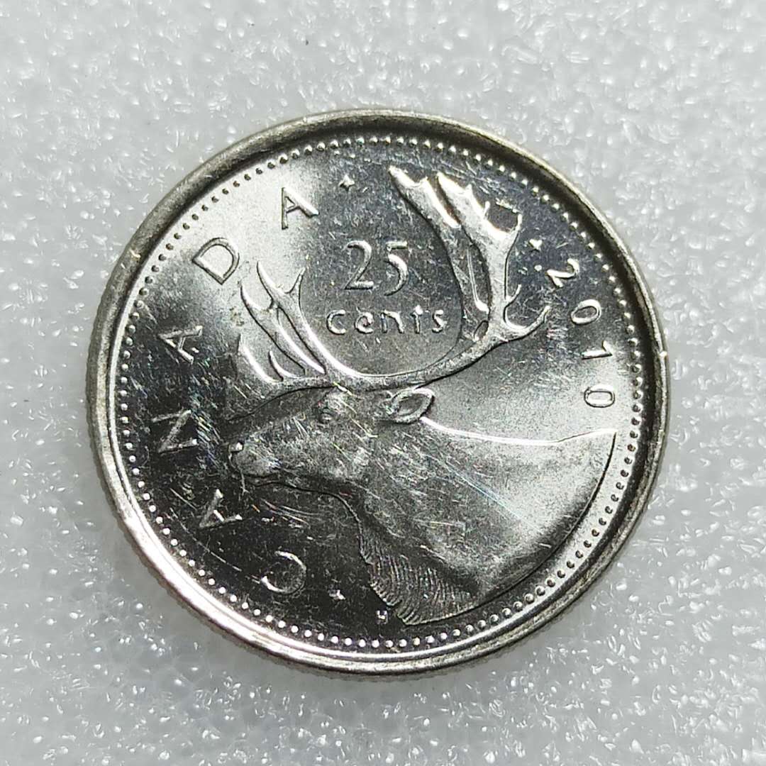 原光好品加拿大高值25分麋鹿女王头像硬币一枚保真