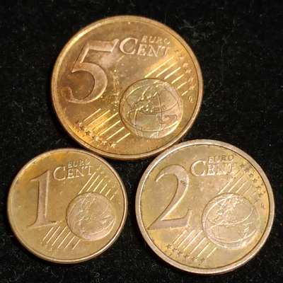 德国欧元硬币一套三枚125欧分保真假一赔十