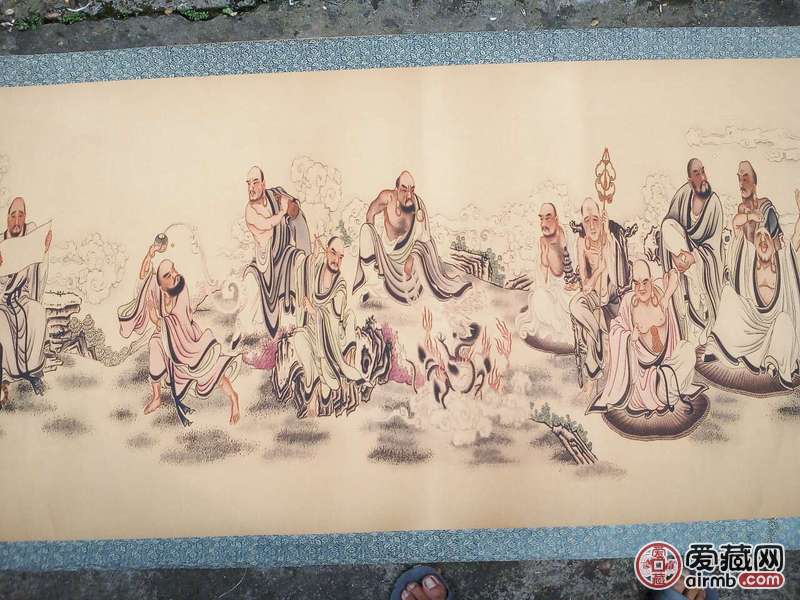 十八罗汉字画一副长3米5宽