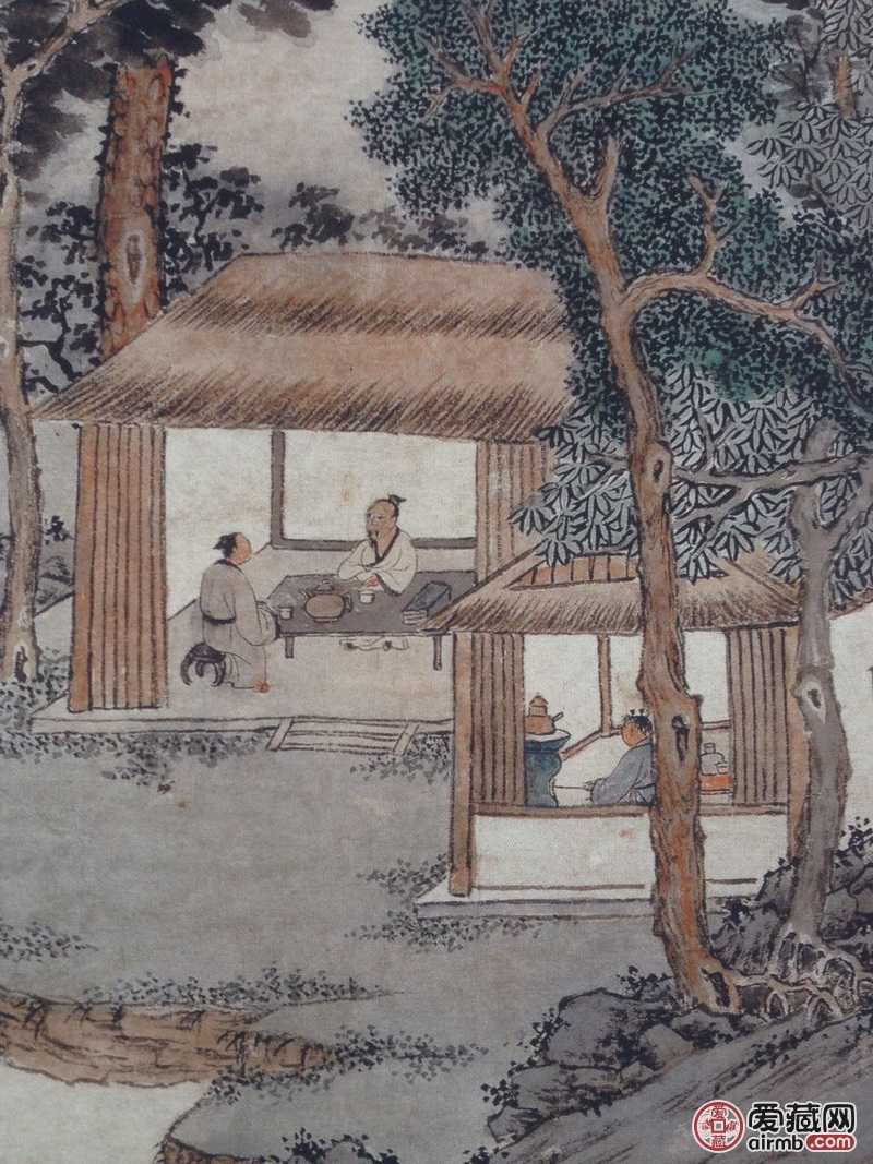明朝文徵明茶事画作《品茶图 仿古画装饰-价格40元-爱藏一口价-爱藏