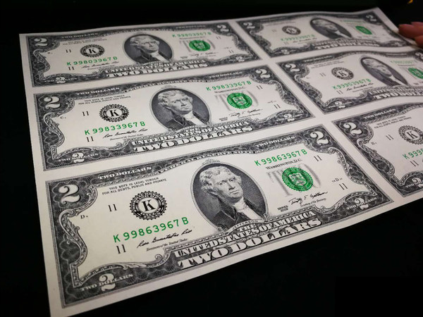 产品两美元六连体带卷轴包装张数1张号码随