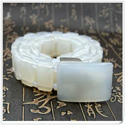 天然玉石白玉髓皮带玉石男士皮带男商务休闲皮带汉服腰